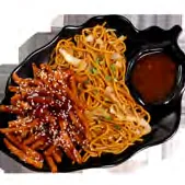 Crispy honey chili potato + noodles / rice — Chi Xpress